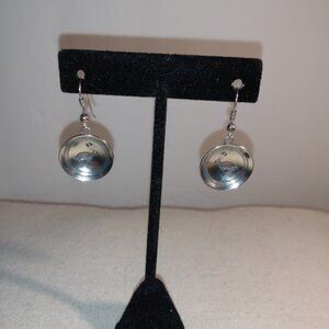 TSM: Sterling silver rabbit dangle earrings.
